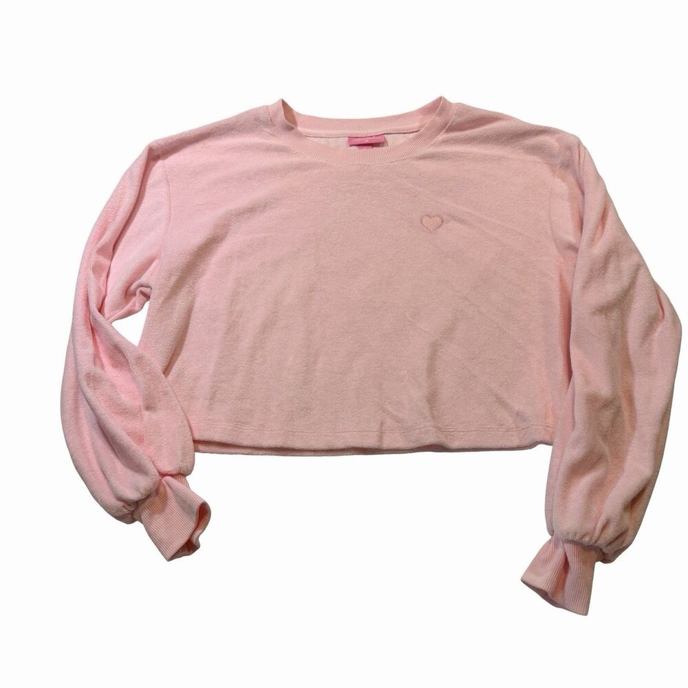 Stoney Clover Lane x Target Top Women's Small Pink Cropped Sweatshirt Heart